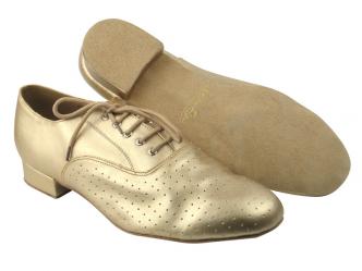 dansschoenen licht goud leder geperforeerd  